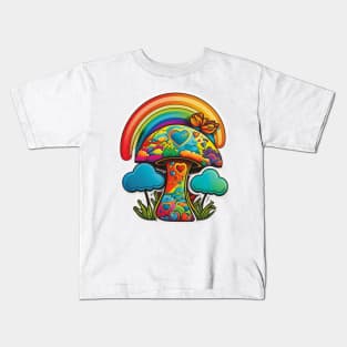 Groovy Psychedelic Mushrooms Kids T-Shirt